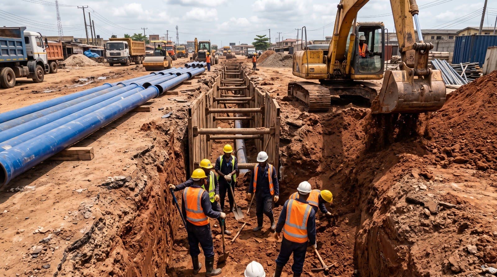 Water pipeline installation